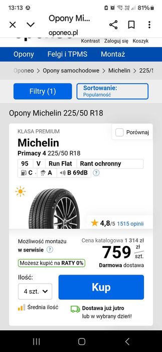 Opony letnie MICHELIN Primacy 4