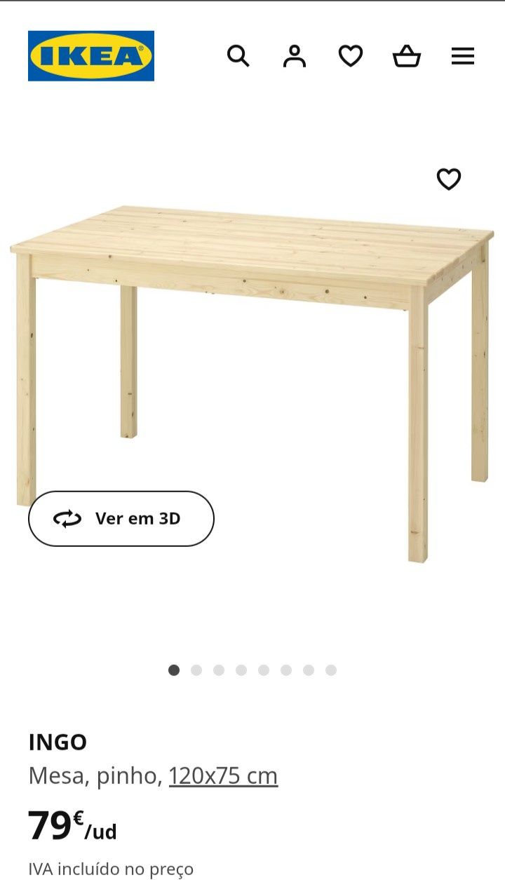 Mesa IKEA ingo 120x75cm