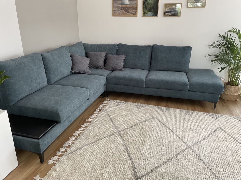 Sofa narożna/narożnik z podręczną półką