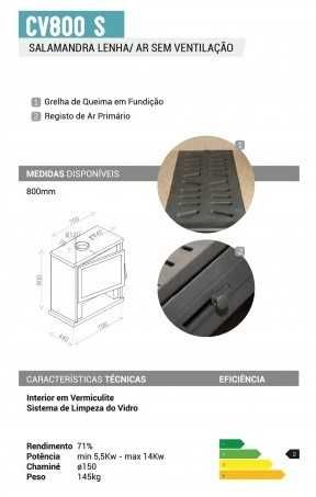 Salamandra a lenha/ar sem ventilação (preço sob consulta)