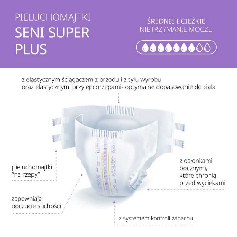 Seni Super Plus Pieluchomajtki Dla Dorosłych L 15szt.