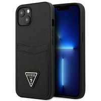 Pudełko Guess Guhcp13Spsatpk iPhone 13 Mini, Czarny Saffiano Triangle