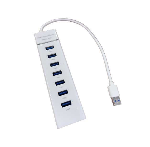 Rozdzielacz portów 7x USB rozgałęźnik 30cm biały