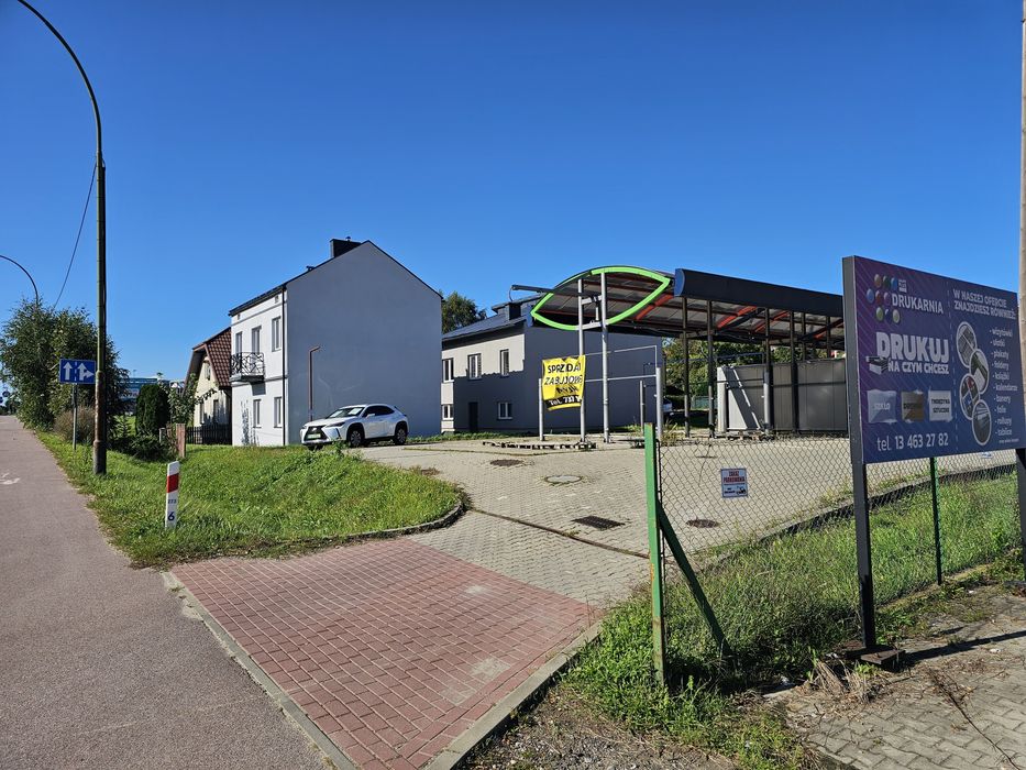 Działka inwestycyjna 10,5 a –zabudowa  myjni. wiata, fotowoltaika, me