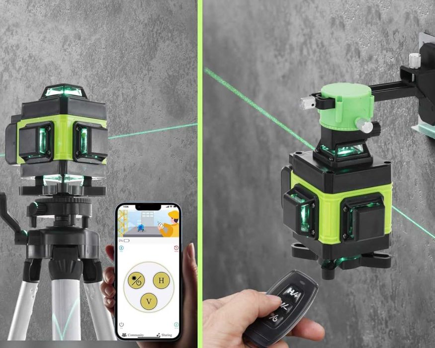 NOWY Laser Krzyżowy 4D 16 Linii Zielony SAMOPOZIOMUJĄCY Pilot Statyw