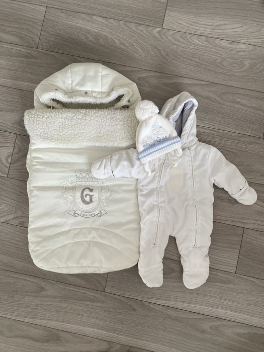 Набір на виписку, зимовий конверт + комбінезон + шапка
