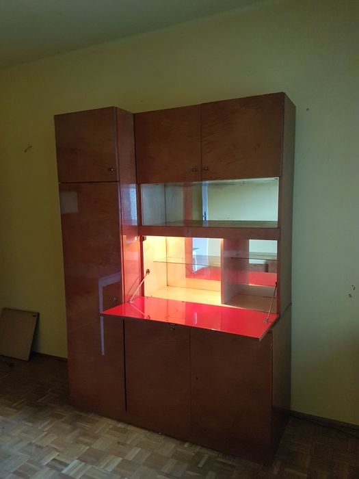 Regał Szafa Meblościanka Połysk Barek PRL Komoda Kredens Vintage Retro