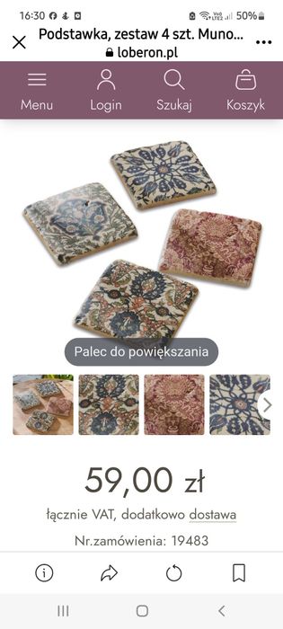 4 Podstawki ceramiczne 4 szt