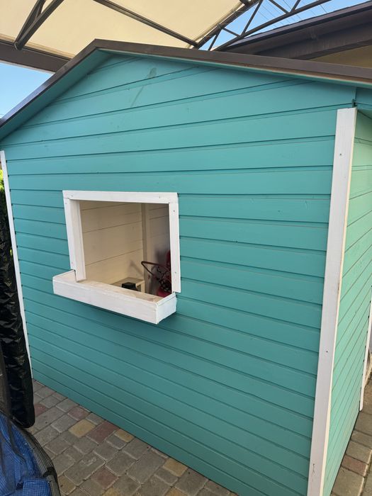 Детский домик деревянный игровой