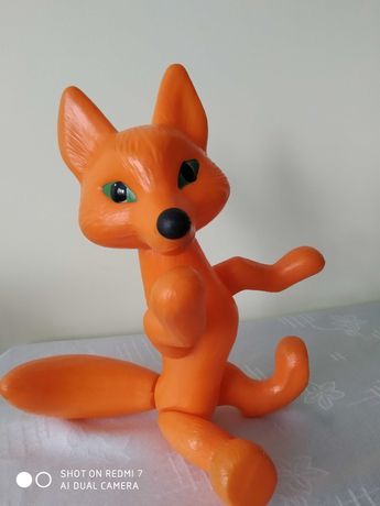PRL stara zabawka plastikowa lis lisek