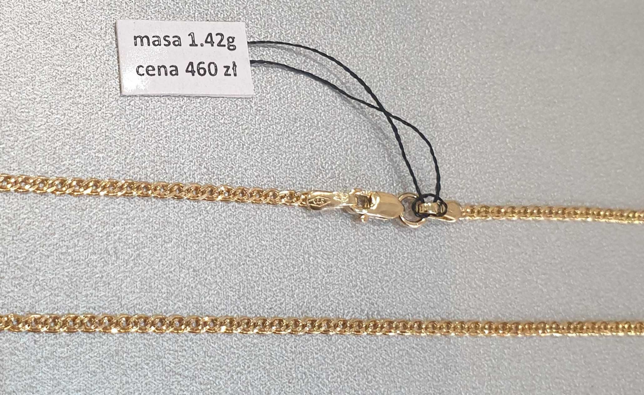 Złoty łańcuszek pr.585 waga 1.42 g dł.50cm nowy