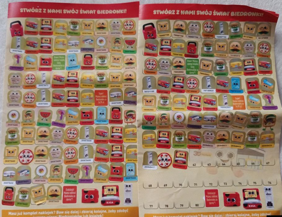 Naklejki z biedronki oddam za 3 żwirki dla kota