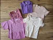 5 bluzeczek na krótki rękaw w rozmiarze 110-116cm 4-5 lat Zara H&M