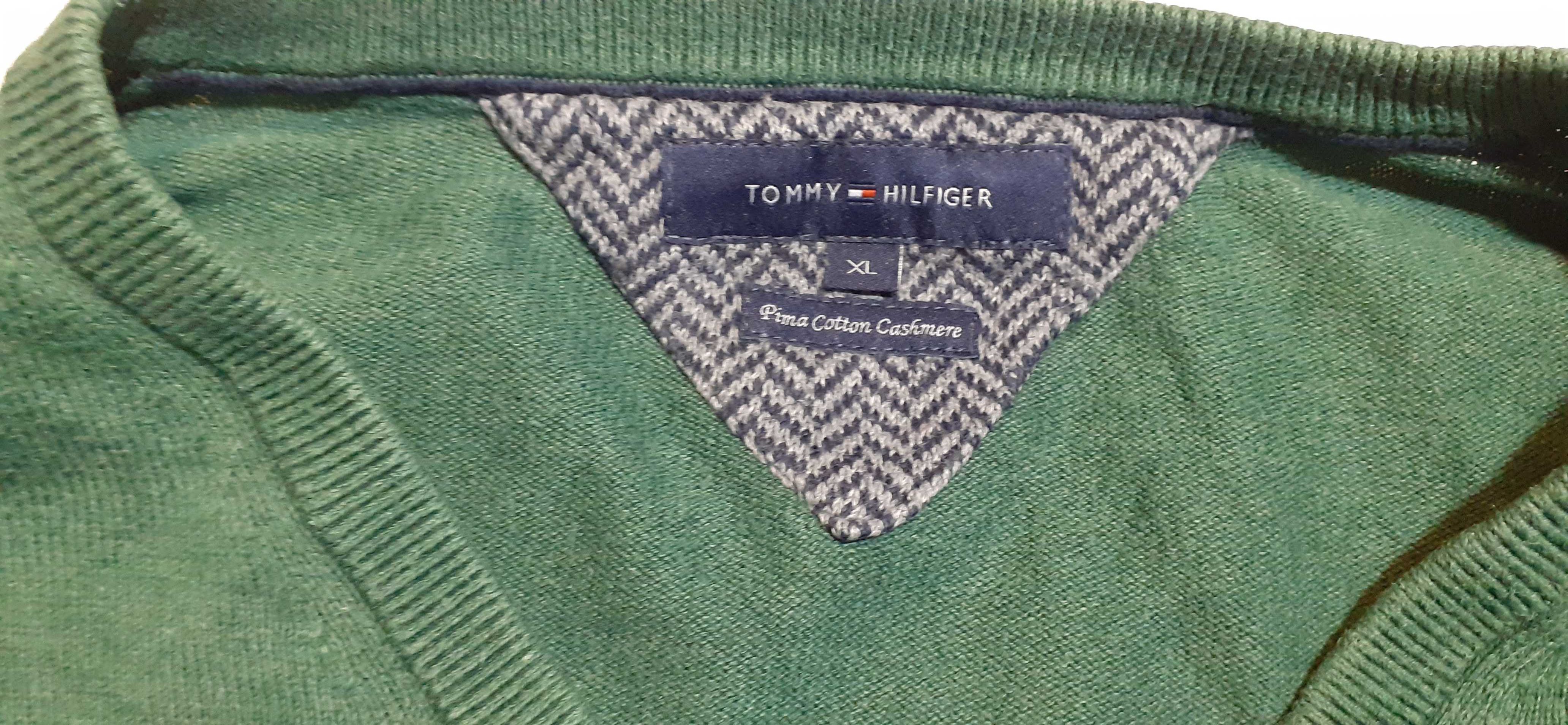 TOMMY HILFIGER XL sweter pima cotton casmere męski