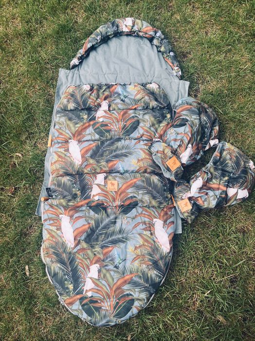Spiworek zimowy do wozka Lanila- print Jungle/Papugi + rekawice!!