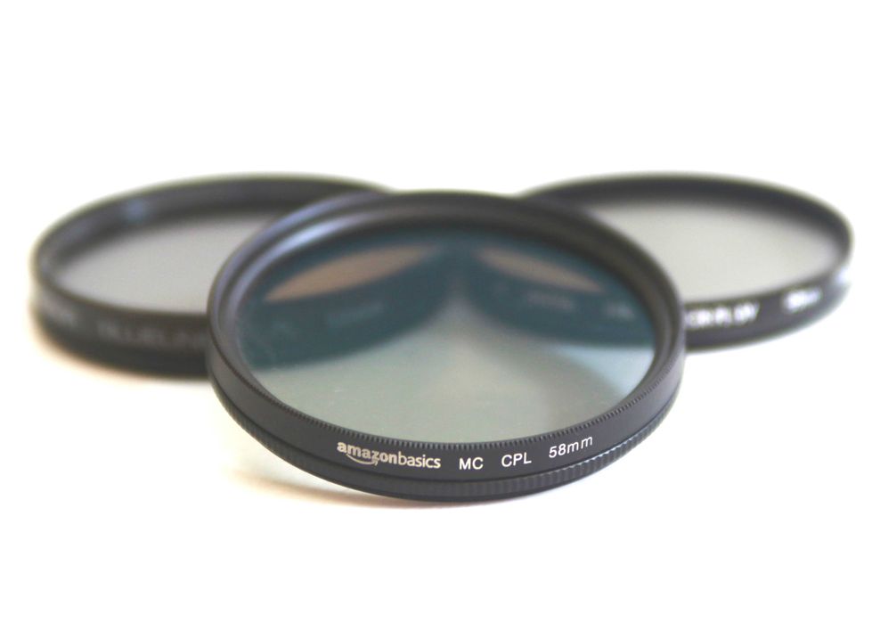 Filtros polarizadores de 55mm e de 58mm