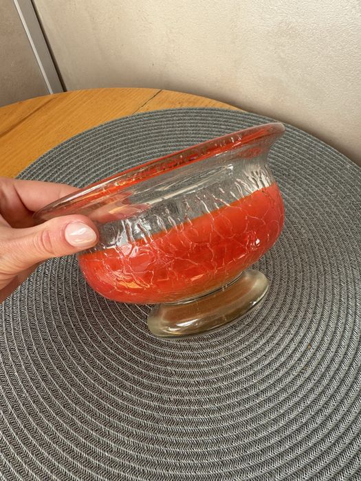 Тарілка кольорове скло, посуд гутне скло