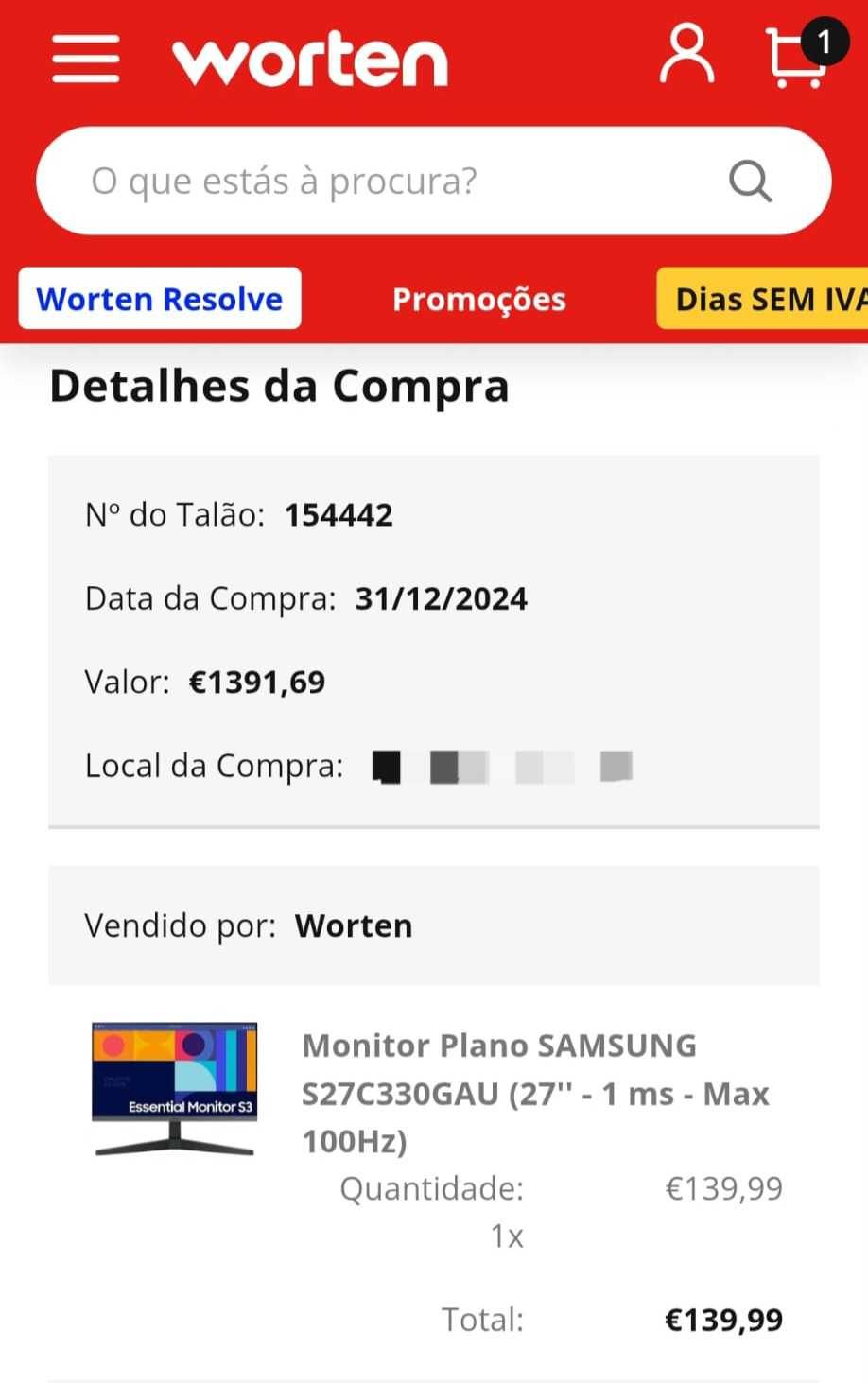 Monitor Samsung em excelente estado