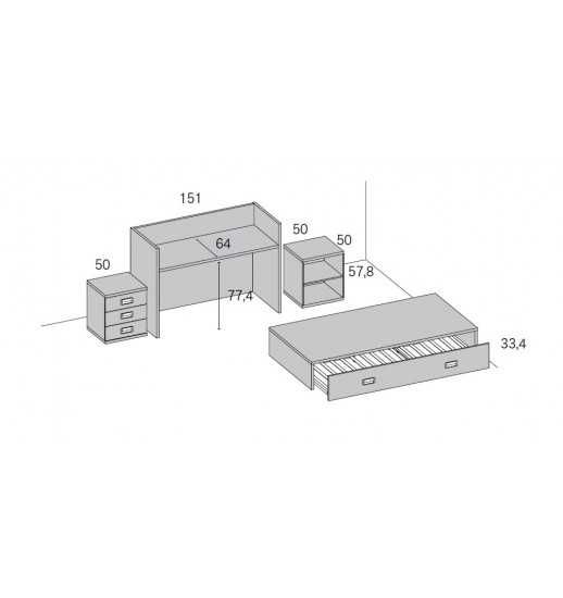 Quarto de Bebé Modular (Convertível) Marca Rimobel + Cómoda + Colchão