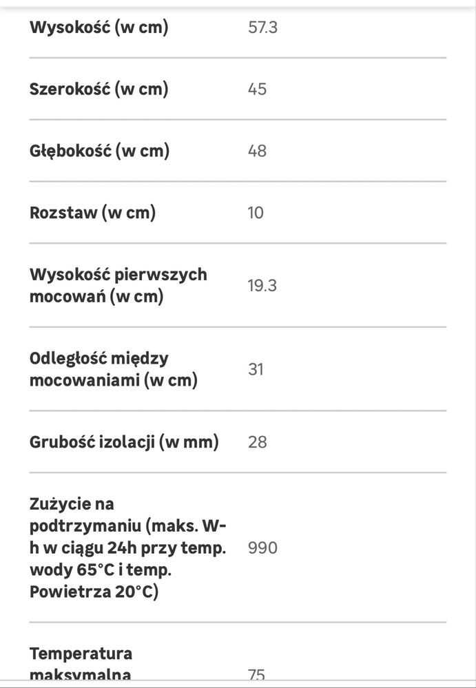 Elektryczny bojler ogrzewacz wody 50L SIMAT