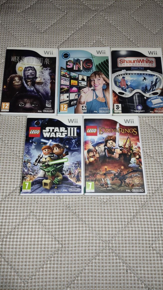 Conjunto de 5 jogos para Nintendo Wii