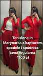 Czerwony komplet garnitur Tenisione In marynarka spodnie spódnica