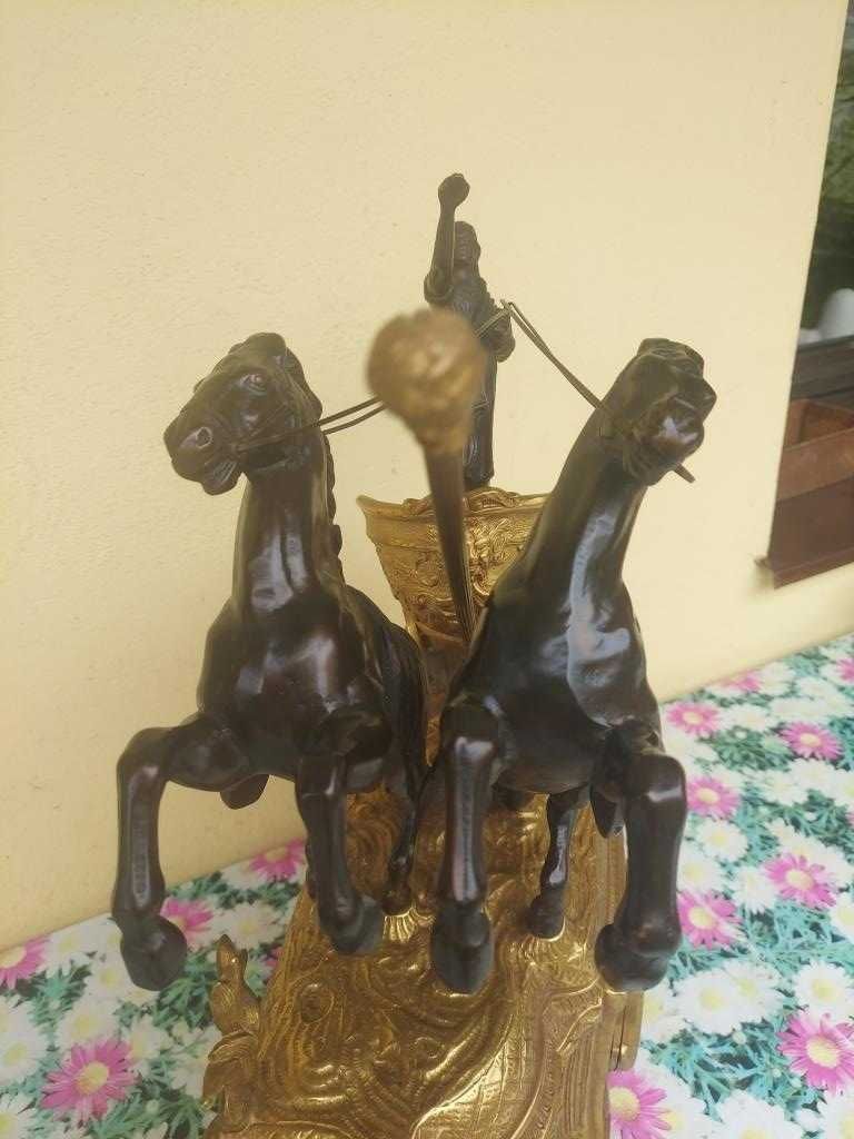Stary zegar kominkowy empire rydwan rzymski olbrzymi nr 18