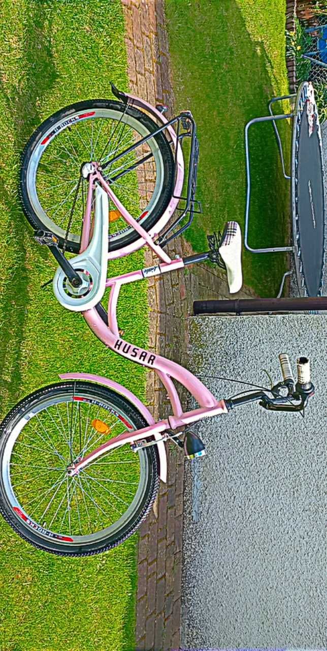 Husar Little, Rower miejski, opony w rozmiarze 24 cal", różowy, damski