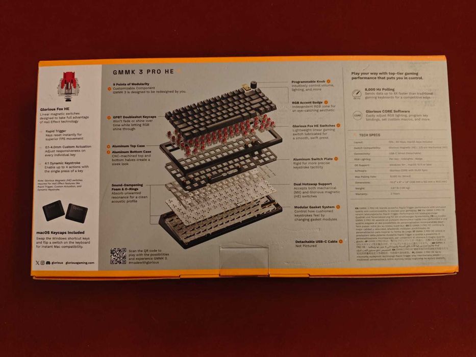 Teclado mecânico Glorious Gaming GMMK 3 Pro HE 75%