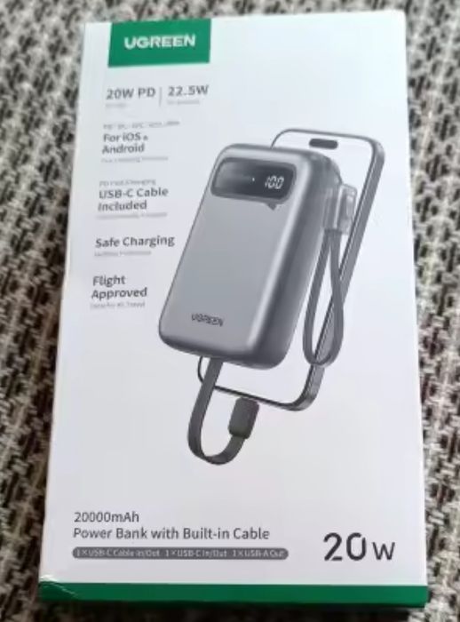 Power bank Ugreen 20000 22,5W

22,5 Вт 20000 мАч

Портативный блок п