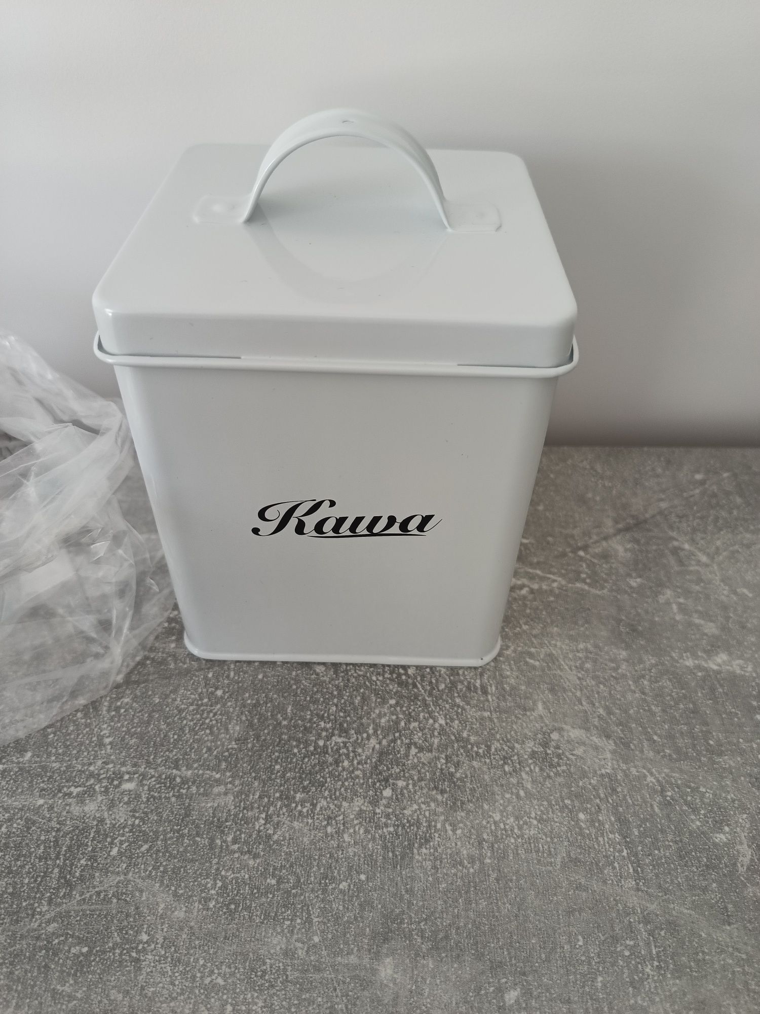 Nowy pojemnik biały puszka na kawę styl retro