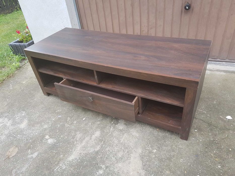 Szafka pod tv biała i orzech