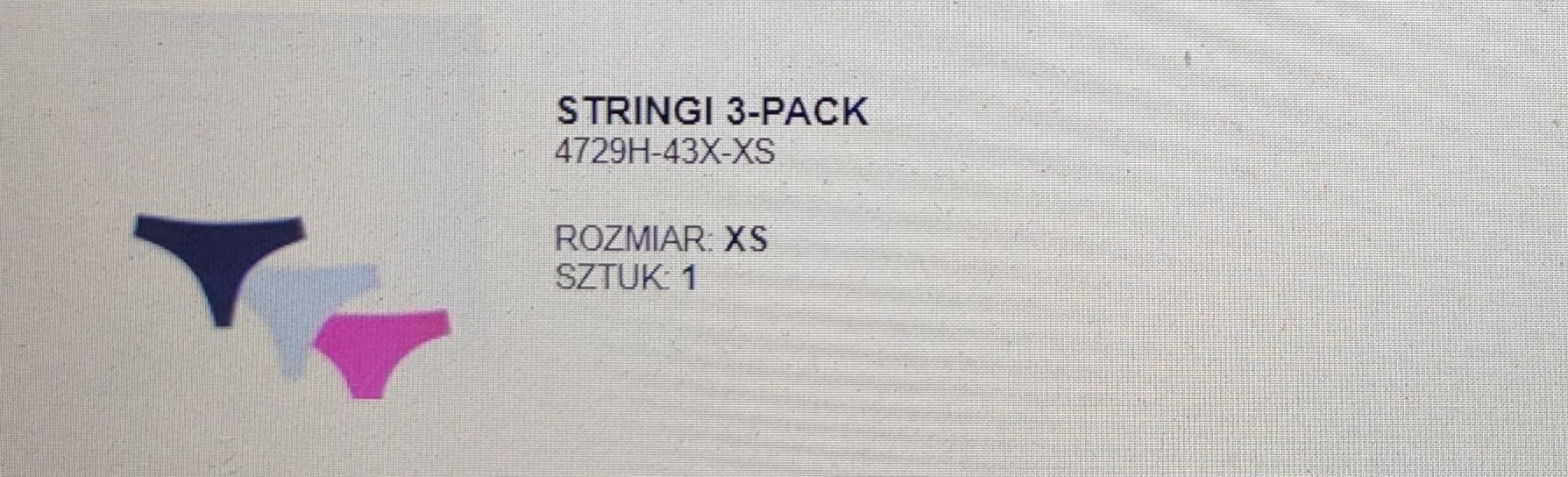 Stringi 3pary Reserved mix r. XS/S, 1x jedwab