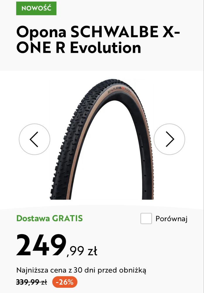 Schwalbe X-One R Evo opony przełajowe gravel szosa canyon