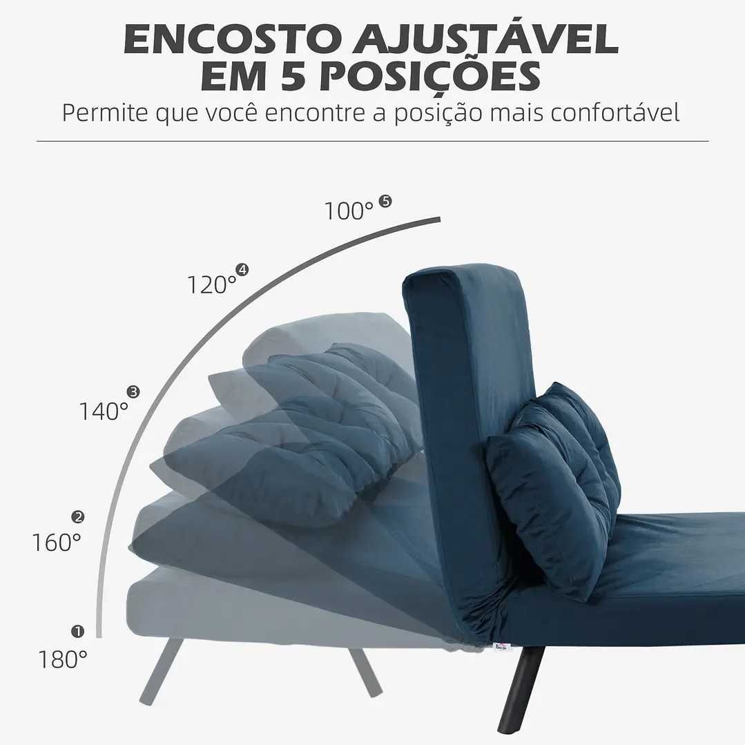 Sofá Cama Sofá Convertível em Cama de 2 Lugares  102x73x81 cm