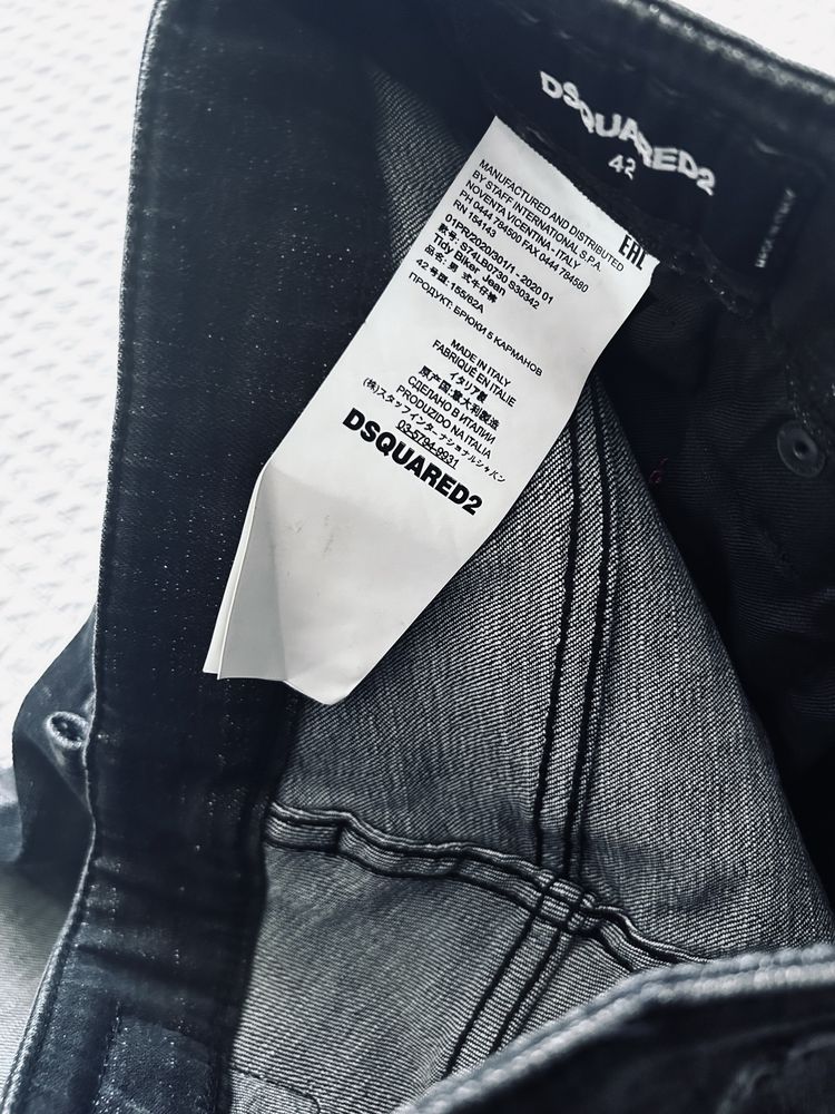 Spodnie Dsquared2 czarne damskie przetarcia