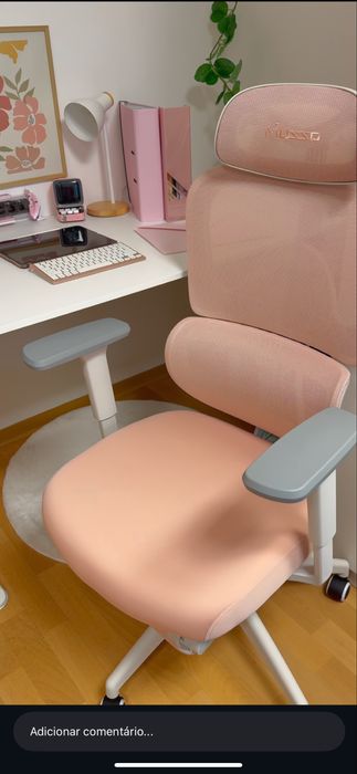 Cadeira ergonomica MUSSO E600 SE Rosa Nova