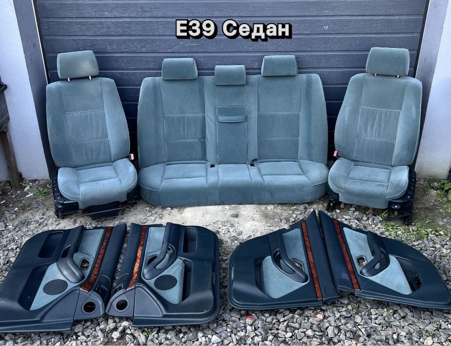 Салон БМВ Е39 Седан Зелений Велюр Сидушки Карти Сиденья BMW E39 Бумер