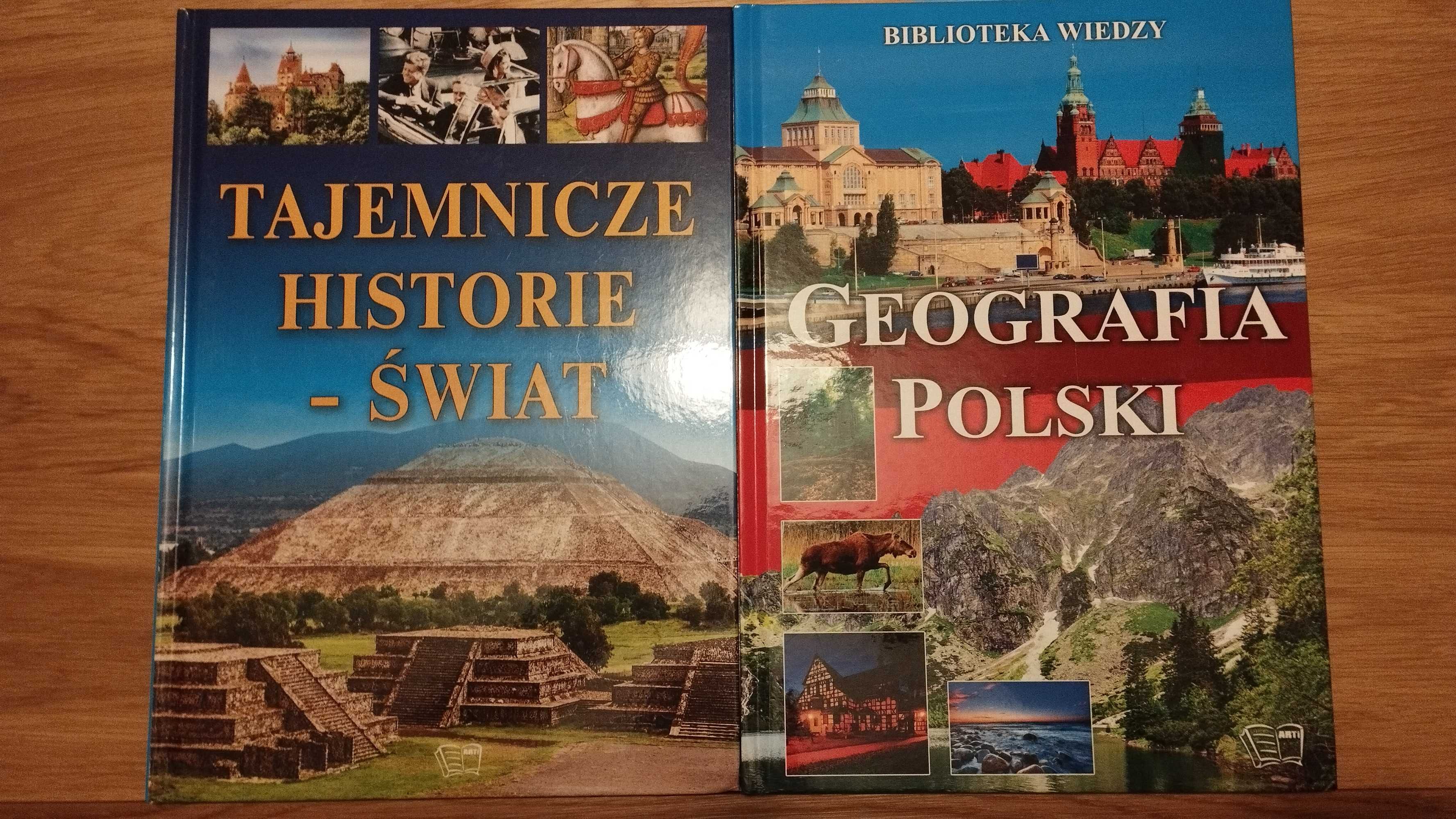 Książka album "Tajemnicze historie - Świat" i "Geografia Polski"
