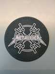 Metallica naklejka na czapkę 76nm, z eco skóry grawer