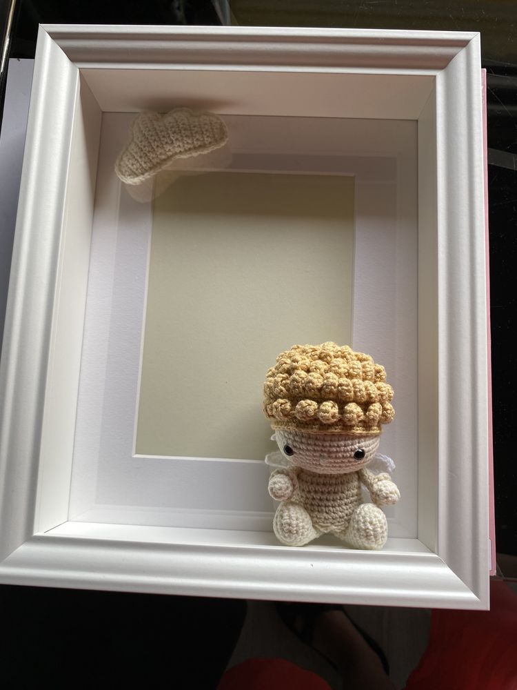 Ramka metryczka szydełko hand made