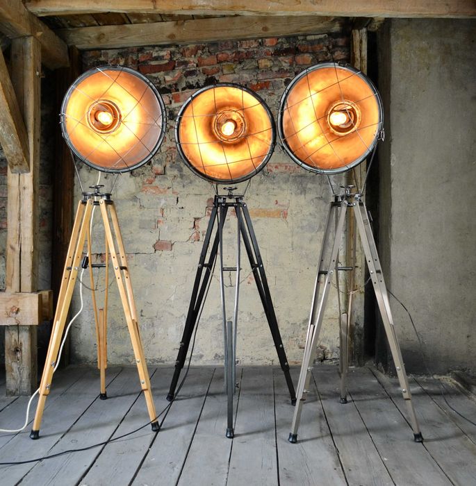 Rzemieślnicza lampa podłogowa na statywie LOFT GLAMOUR