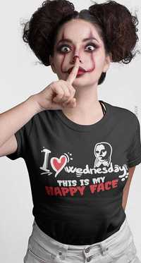 I love Wednesday Rhis is my happy face koszulka damska M
