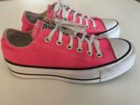 Neon pink Converse, jak nowe, na platformie, rozmiar 38