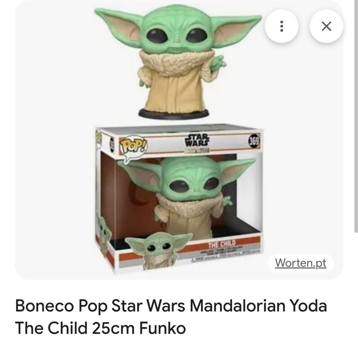 Boneco funko baby yoda 25cm