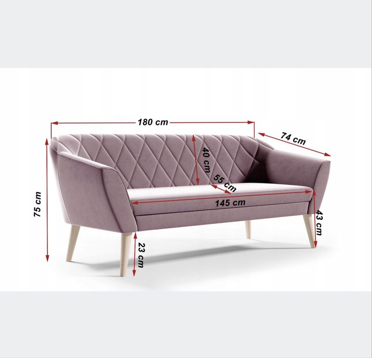 Sofa skandynawska bezowa