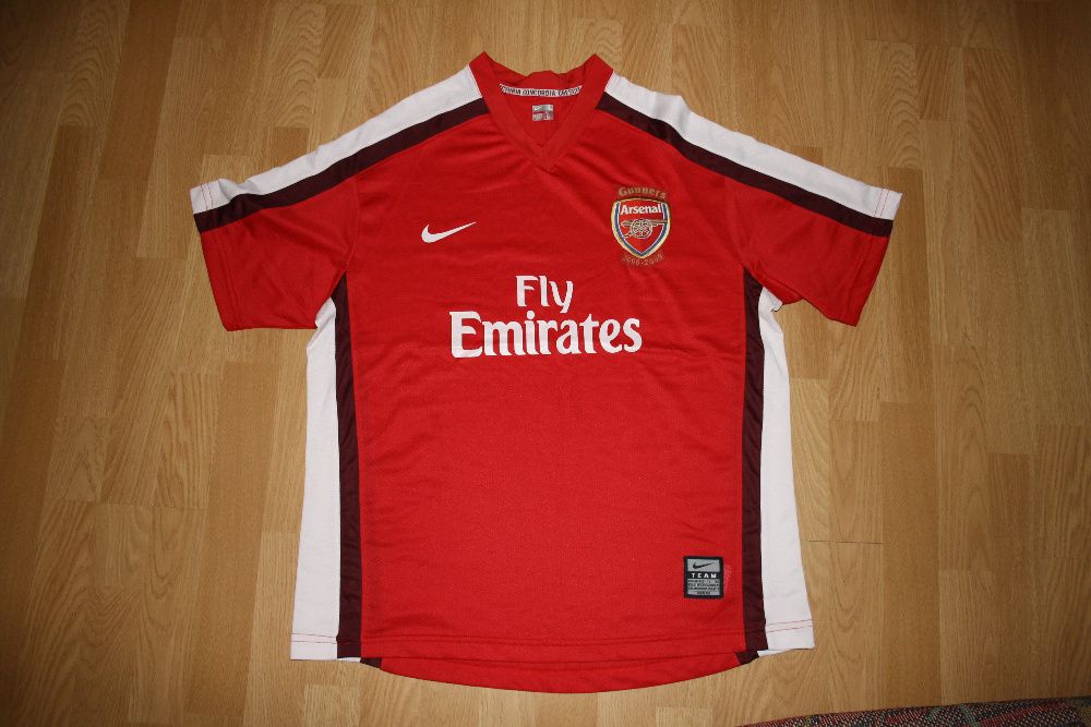 2008/09 Arsenal T-SHIRT Fly Emirates Nike koszulka piłkarska klubowa