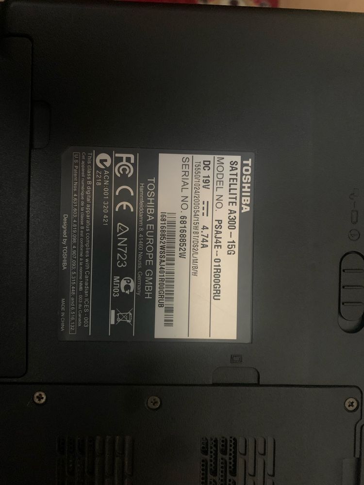 Toshiba A300. 15g