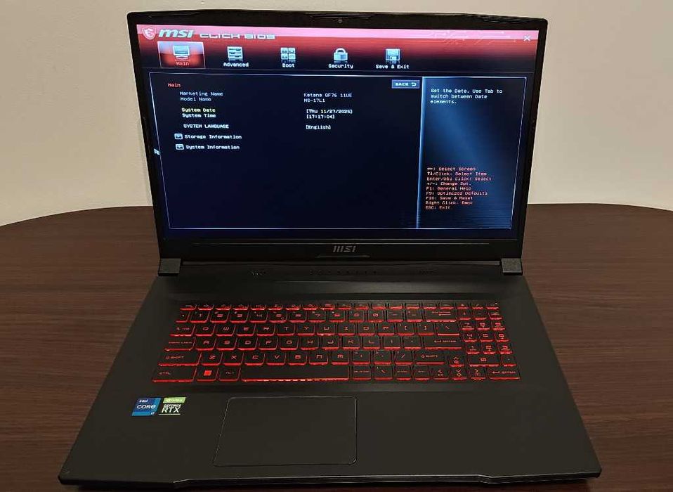 mSi Katana GF76 | 17,3" | i7-11800H | RTX 3060 | 32 GB | 512 GB