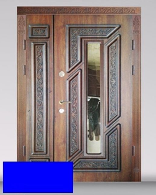 Двері дверь входная в пригородной дом с металлической решеткой